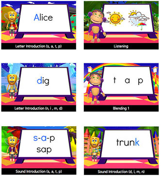 Skoolbo Reading Program - letter and sound introduction, blending, vocabulary, fluency and comprehension